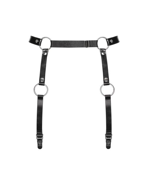 Гартери Obsessive A741 garter belt black O/S, штучна шкіра