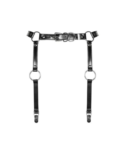 Гартери Obsessive A741 garter belt black O/S, штучна шкіра