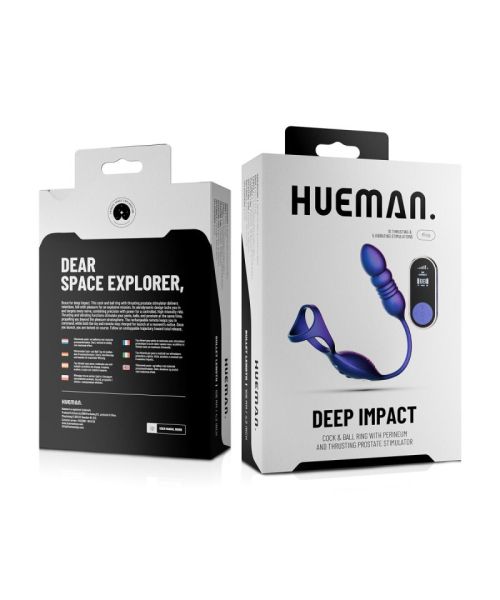 Анальний стимулятор з ерекційним кільцем Hueman Deep Impact, пульсація, масаж промежини