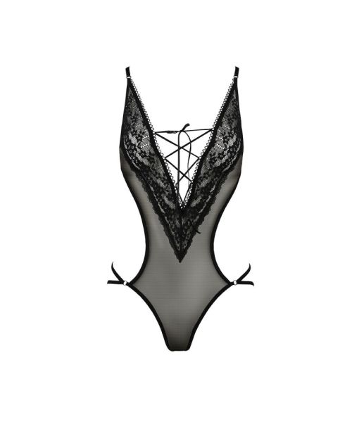 Боді монокіні з декольте Passion ERZA BODY S/M, black