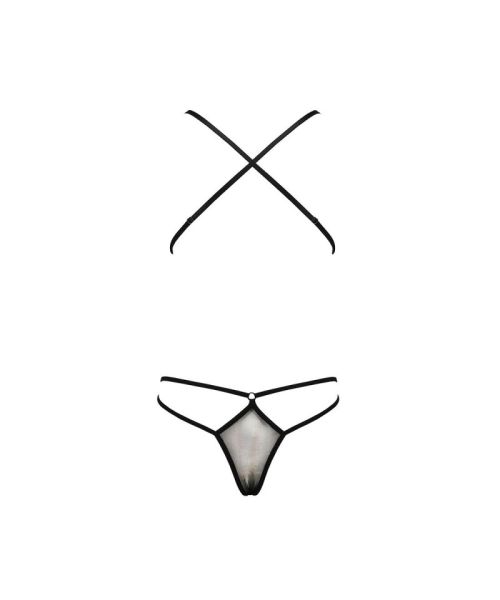 Боді монокіні з декольте Passion ERZA BODY S/M, black