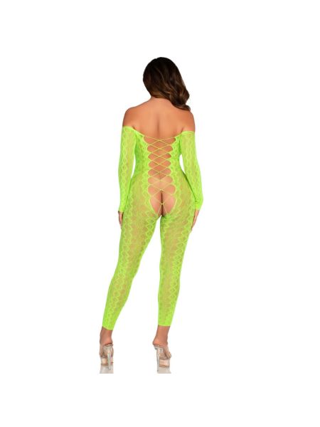 Бодістокінг Leg Avenue Crotchless Footless Lingerie Bodystocking One Size Neon Green