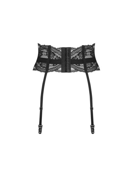 Пояс для панчіх Obsessive Nutris garter belt, XS/S, мереживний, з довгими пажами