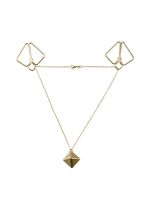 SX0844 Затискачі для сосків з важкою підвіскою LOCKINK Nipple Clamps with Heavy Pendant, золотисті