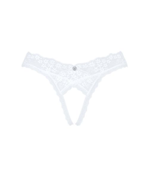 Мереживні танга Obsessive Heavenlly crotchless thong XS/S, з доступом