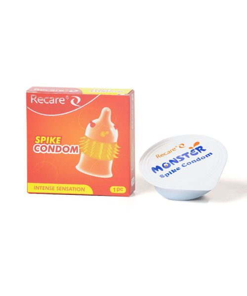 Насадка на член Recare Spike Condom Orange (презерватив з вусиками та шипами)