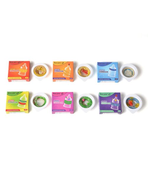 Насадка на член Recare Spike Condom Orange (презерватив з вусиками та шипами)