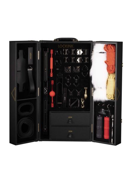 БДСМ-набір LOCKINK All-in-1 BDSM Play Kit, чорний, ремені, маска, кляпи, анальні пробки, свічки