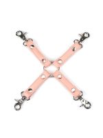Хрестовина для фіксації Liebe Seele Dark Candy Pink Hogtie, з кільцем, 4 карабіни