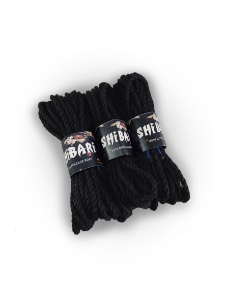 Джутова мотузка для Шибарі Feral Feelings Shibari Rope, 8 м чорна