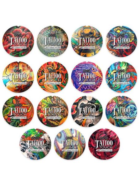 Презерватив ONE Tattoo Touch Blue, 1 шт, блакитний, з рельєфом у вигляді татуювання