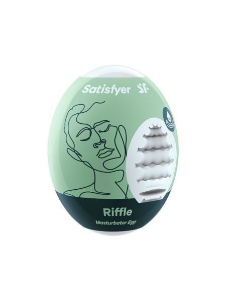 Самозмащувальний мастурбатор-яйце Satisfyer Masturbator Egg Riffle, одноразовий, не потребує змазки