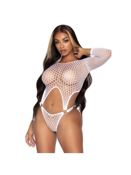 Еротичне боді Leg Avenue Top bodysuit with thong back White