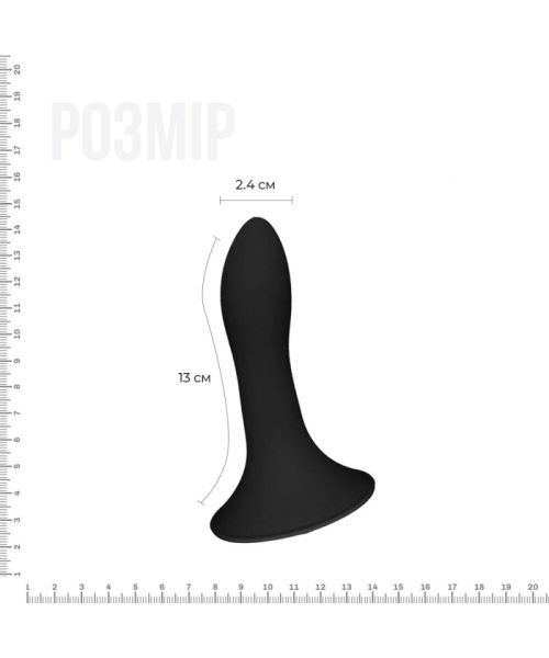 Дилдо з присоскою Adrien Lastic Hitsens 5 Black, відмінно для страпона, діаметр 2,4 см, довжина 13см