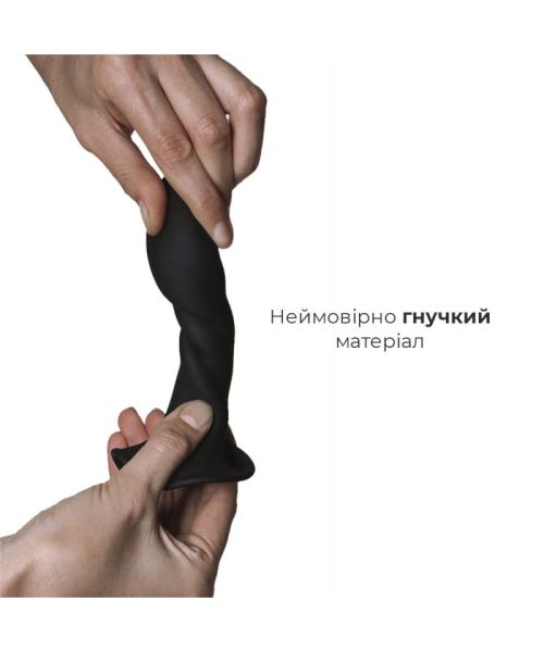 Дилдо з присоскою Adrien Lastic Hitsens 5 Black, відмінно для страпона, діаметр 2,4 см, довжина 13см