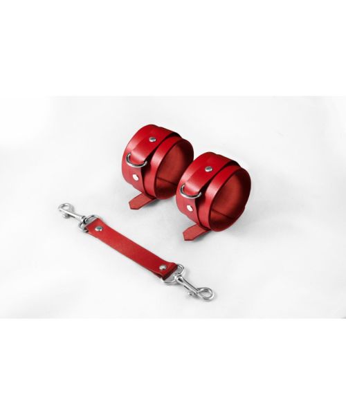 Наручники Feral Feelings - Hand Restraints Red, натуральна шкіра