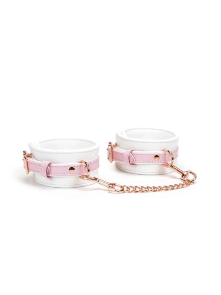 Наручники Liebe Seele White & Pink Fairy Goat Leather Hand Cuffs