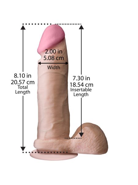 Фалоімітатор Doc Johnson The Realistic Cock 8 inch White - ULTRASKYN, Vack-U-Lock, діаметр 5,1 см