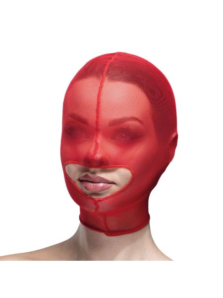 Маска сітка із відкритим ротом Feral Feelings - Hood Mask Red