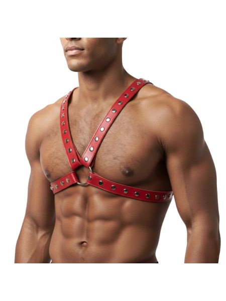 Чоловіча портупея Art of Sex - Spartacus, екошкіра, колір червоний, розмір L-2XL