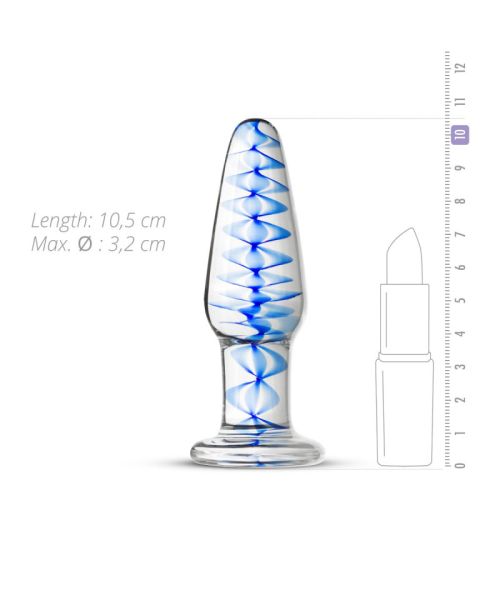 Скляна анальна пробка з внутрішньою спіраллю Gildo Glass Buttplug No. 23