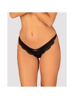 Напівпрозорі трусики з підвіскою Obsessive Ivannes panties black 2XL/3XL, чорні
