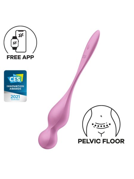 Вагінальні смарт-кульки з вібрацією Satisfyer Love Birds 1 Connect App Pink, 78 г