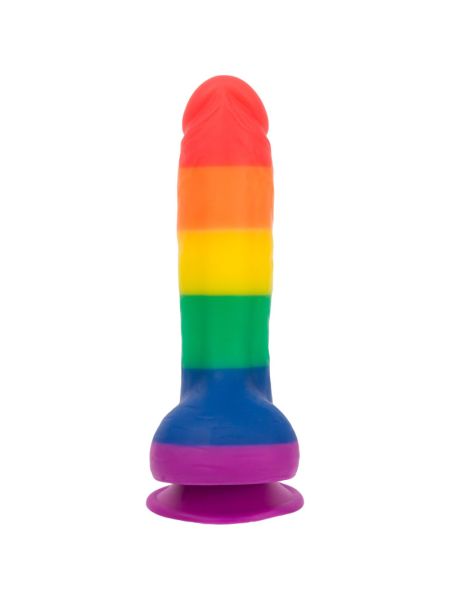 Райдужний фалоімітатор ADDICTION - JUSTIN - 8 "- RAINBOW, 20,3 см, силікон, вібропуля в подарунок