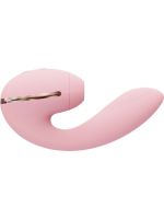 Вакуумний вібратор KISSTOY Tina Mini Pink, вагінально-кліторальний