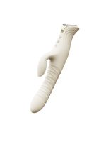 Смарт пульсатор-кролик з вібрацією Zalo Mose 2 Ivory White, підігрів до 42 °C, кристал Swarovski