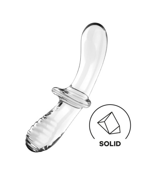 Двосторонній скляний дилдо Satisfyer Double Crystal Transparent, боросилікатне скло, унісекс