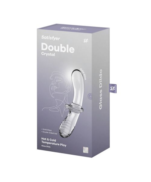 Двосторонній скляний дилдо Satisfyer Double Crystal Transparent, боросилікатне скло, унісекс