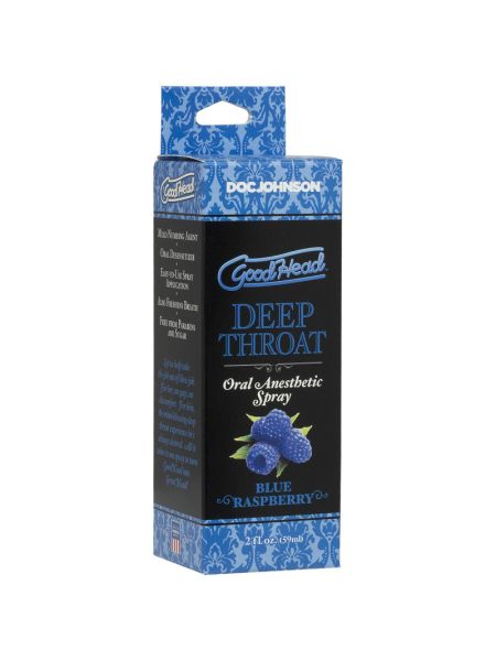 Спрей для мінету Doc Johnson GoodHead DeepThroat Spray - Blue Raspberry 59 мл для глибокого мінету