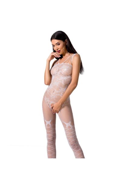 Ажурний бодістокінг з інтимними вирізами Passion BS076 white