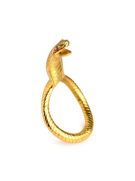 Ерекційне кільце з головою кобри Master Series: Cobra King Golden Cock Ring