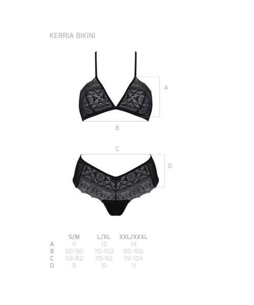 Комплект Passion KERRIA BIKINI black, S/M, бралет і трусики-бікіні
