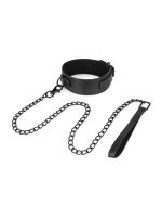 Нашийник з повідцем Bedroom Fantasies: Faux Leather Collar & Chain