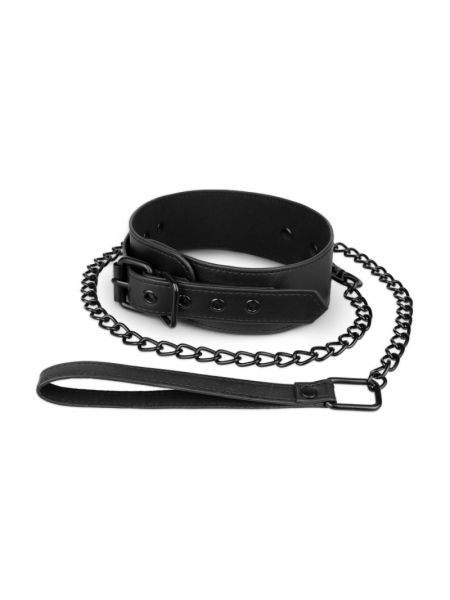 Нашийник з повідцем Bedroom Fantasies: Faux Leather Collar & Chain