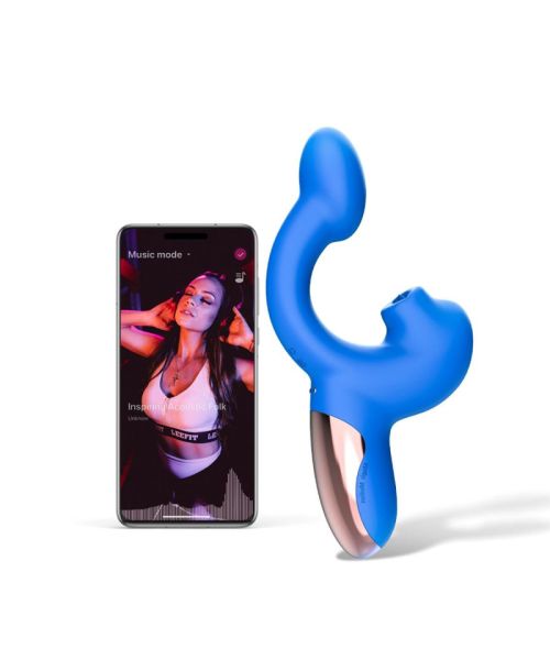 Смарт-вібратор Magic Motion Ponder Blue, подвійна стимуляція, віброяйце+язичок для клітора