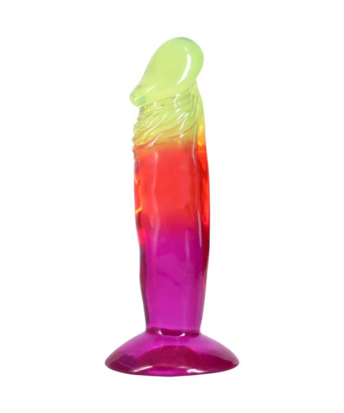 Дилдо Doc Johnson Crystal Jellies - 6.5 Inch Classic Dong - Rainbow