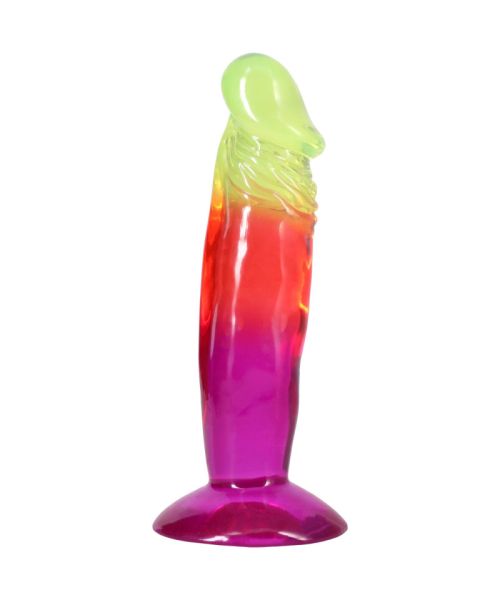 Дилдо Doc Johnson Crystal Jellies - 6.5 Inch Classic Dong - Rainbow
