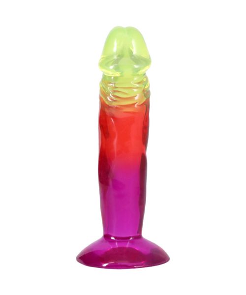Дилдо Doc Johnson Crystal Jellies - 6.5 Inch Classic Dong - Rainbow