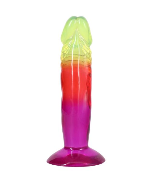 Дилдо Doc Johnson Crystal Jellies - 6.5 Inch Classic Dong - Rainbow