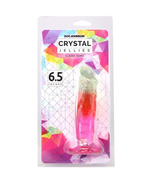 Дилдо Doc Johnson Crystal Jellies - 6.5 Inch Classic Dong - Rainbow