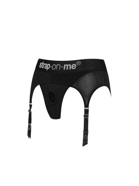 Трусики для страпона з підв’язками для панчіх Strap-On-Me REBEL HARNESS - XS
