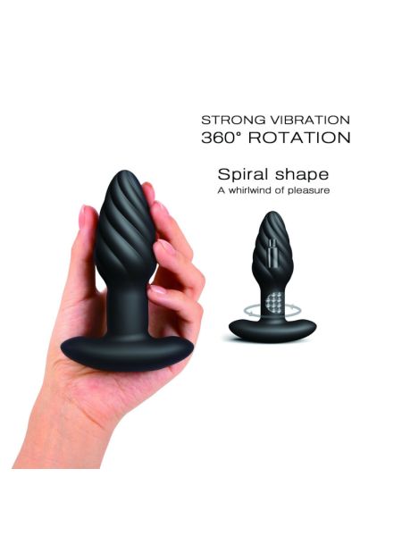 Анальна пробка з вібрацією та перлинним масажем Dorcel Spin Plug, макс. діам. 3,8 см, пульт ДК