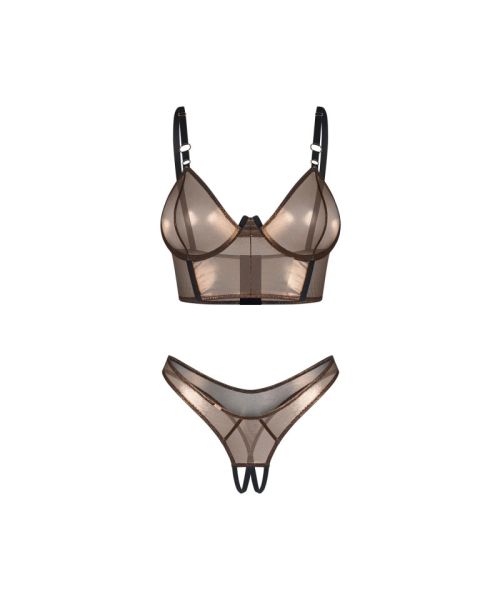 Комплект Obsessive Soranna top & crotchless thong S/M