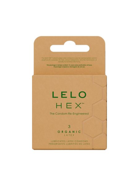 Презервативи LELO HEX Condoms Organic 3 Pack, тонкі та суперміцні