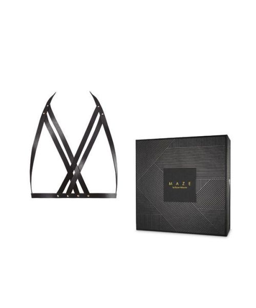 Портупея Bijoux Indiscrets MAZE — Halter Bra Harness Black