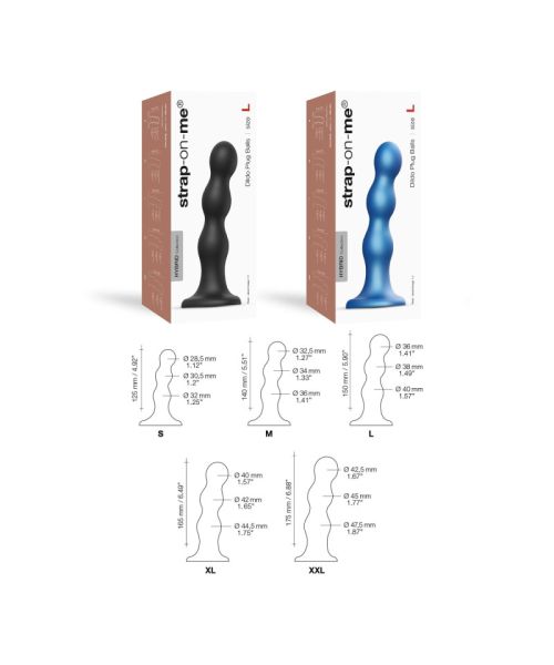 Насадка для страпона Strap-On-Me Dildo Plug Balls Black XL